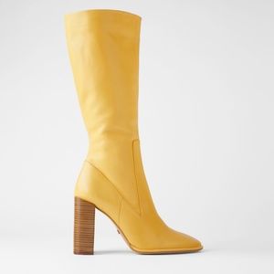 Zara high-heel leather boots